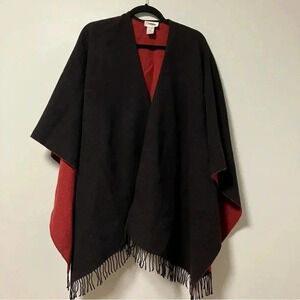 Talbots vintage brown red made in Italy  100% lambswool cape wrap
